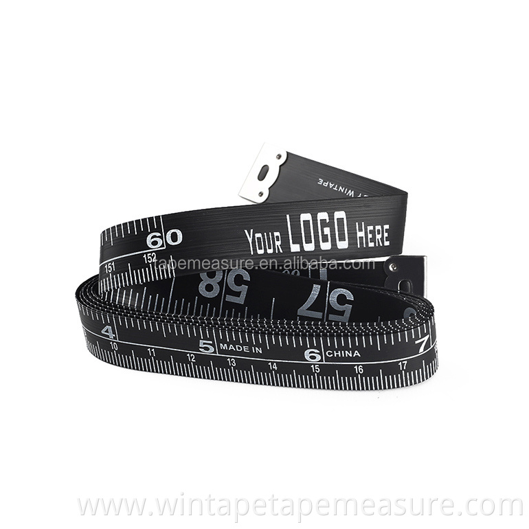 Cool Design promotional PVC tailor clothing black meter funny tape measure inches